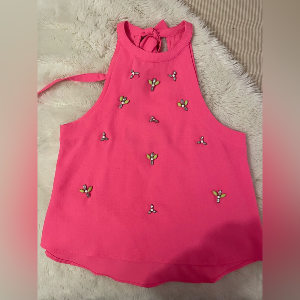 JOA trapeze top with beading details. Size medium.
